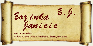 Božinka Janičić vizit kartica